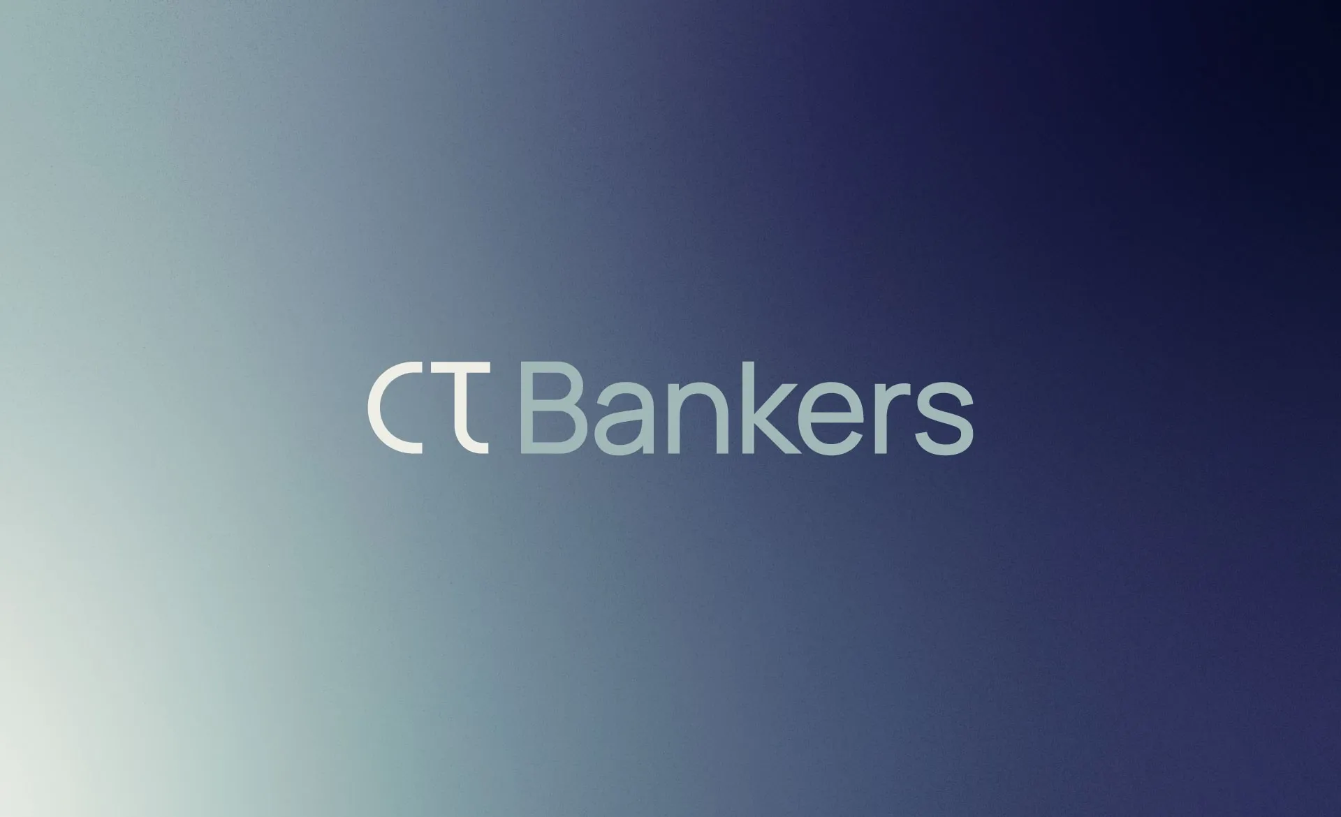 CT Bankers logo in light gray on a blue gradient
