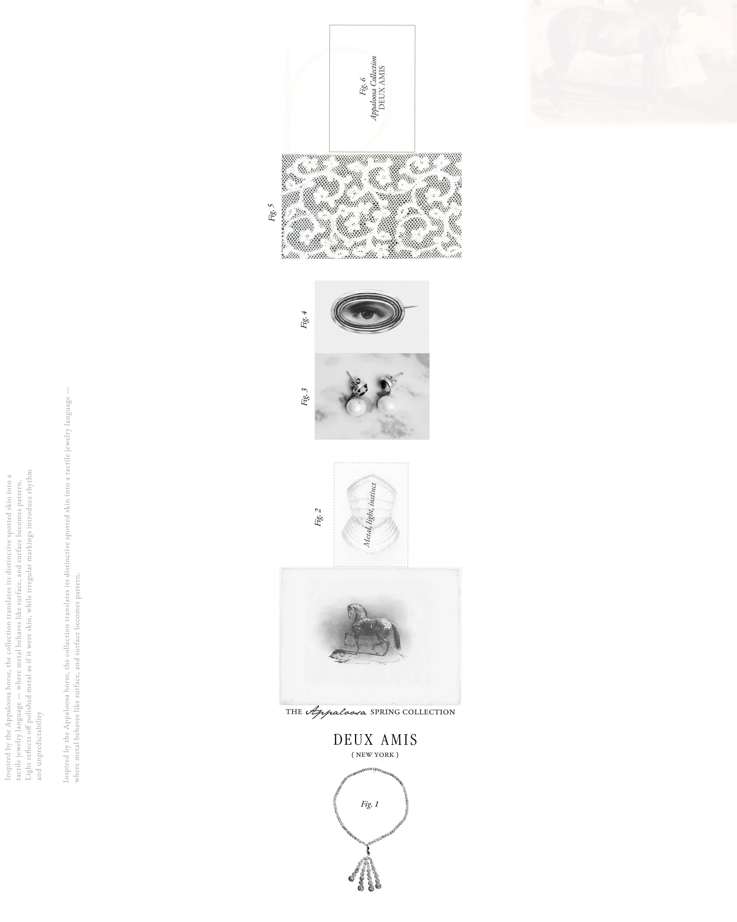 Deux Amis post: collection sheet with product details, swatches and the Appaloosa wordmark
