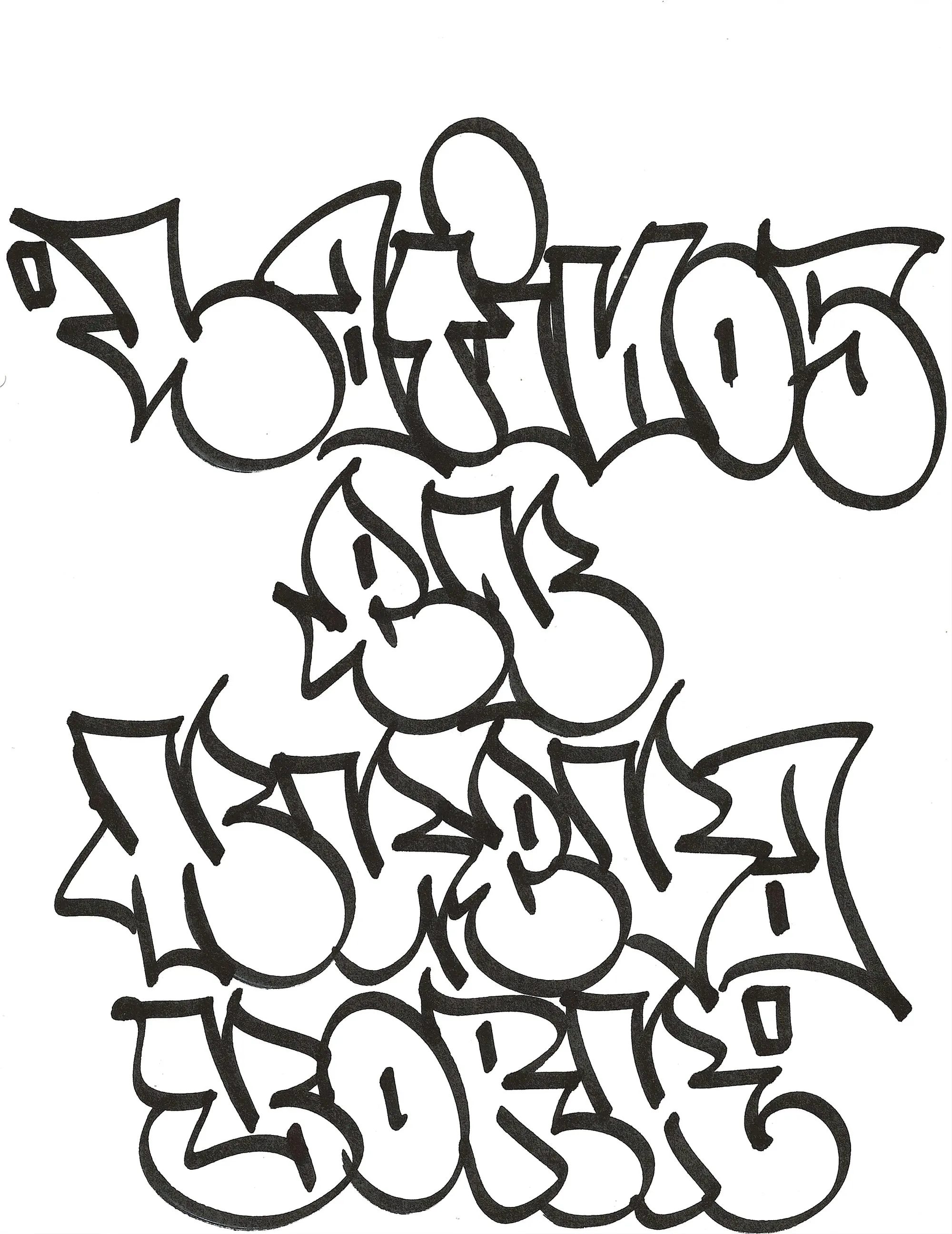 Hand lettering of "Latinos en Nueva York" by Geshu RYB IRAK, bold black outline letters