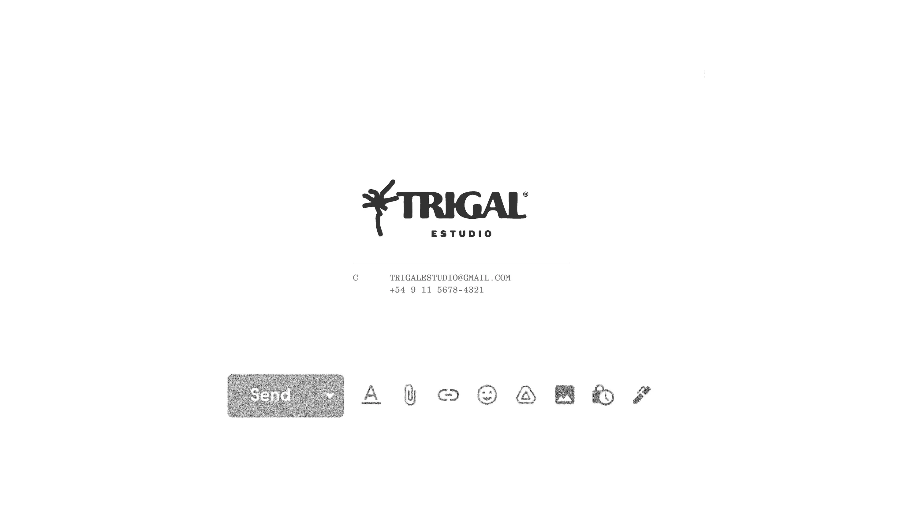 Trigal Estudio email signature with the logo and contact details